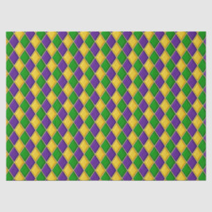 Papier Mousseline Mardi Gras Diamonds Arlequin Motif d'impression
