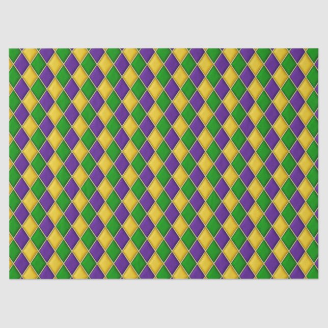 Papier Mousseline Mardi Gras Diamonds Arlequin Motif d'impression (Recto)