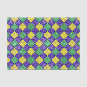 Papier Mousseline Mardi Gras Harlequin Motif du carnaval de Diamond