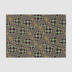 Papier Mousseline Mardi gras Jacquard de 2017 pourpre, vert et d'or