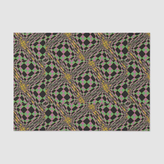Papier Mousseline Mardi gras Jacquard de 2017 pourpre, vert et d'or (Recto)
