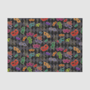 Papier Mousseline Mardi Gras Masquerade Masques Arlequin Noir