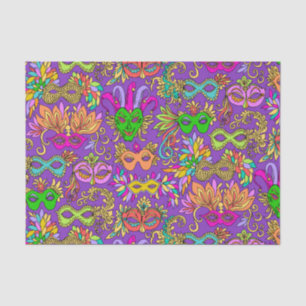 Papier Mousseline Mardi Gras Masquerade Masques Masques Vert violet 