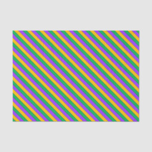 Papier Mousseline Mardi Gras Stripes Motif violet vert jaune