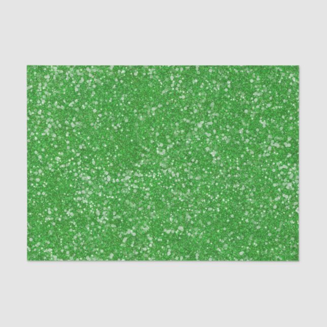 Papier Mousseline Mardi Gras Vert Couleur Solide Faux Parties scinti (Recto)
