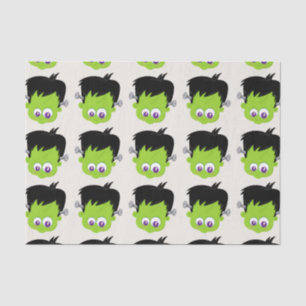 Papier Mousseline Mare Green Frankenstein Monster face Halloween