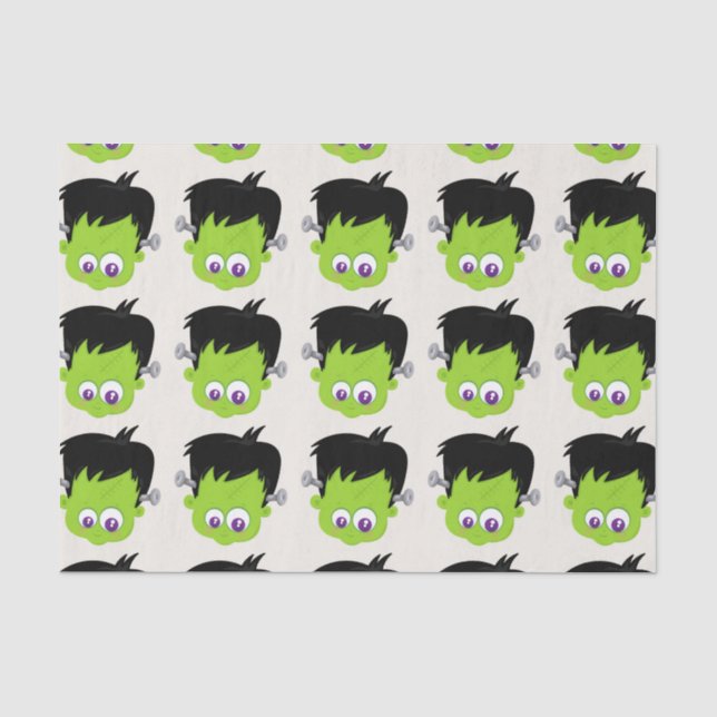 Papier Mousseline Mare Green Frankenstein Monster face Halloween (Recto)