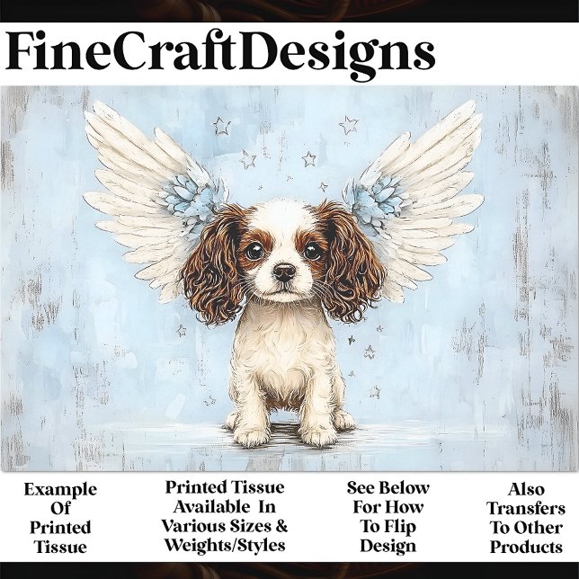 Papier Mousseline Mare King Charles Spaniel Avec Ailes BG8 Découpage (Créateur téléchargé)