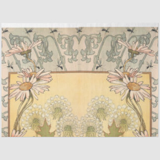 Papier Mousseline marguerite et dandelion Art nouveau 2