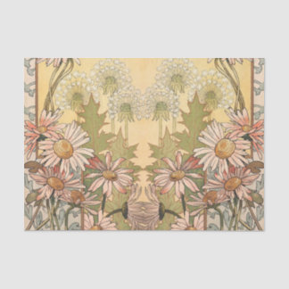 Papier Mousseline marguerite et dandelion Art nouveau 4