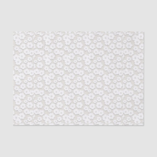 Papier Mousseline Mariage blanc Lace Daisy (Recto)