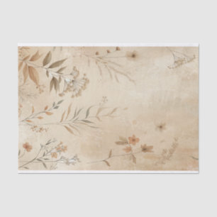 Papier Mousseline Mariage Bohème Vintage Fleurs Botaniques Delicates