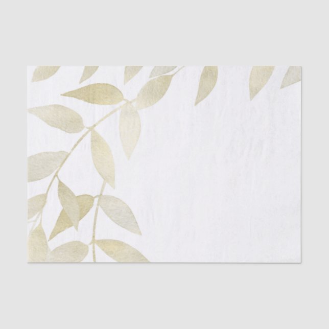 Papier Mousseline Mariage botanique russe moderne en or doré Feuille (Recto)