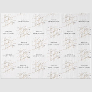 Papier Mousseline Mariage Calligraphié Happily Ever After Or