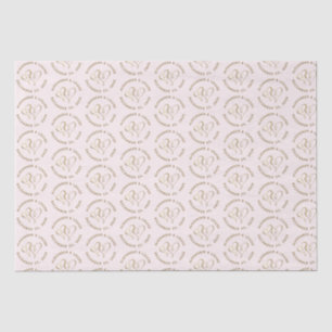 Papier Mousseline Mariage de la mariée Date Gold Embossé Coeur