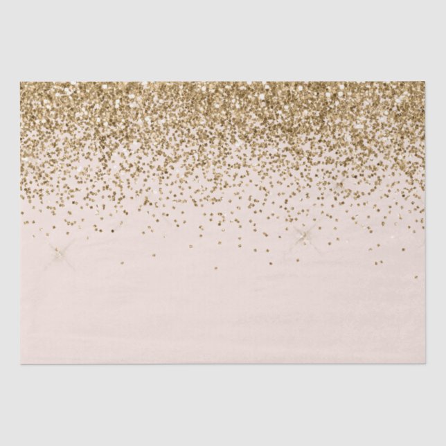 Papier Mousseline Mariage de Parties scintillant Peach Blush Gold Gl (Recto)