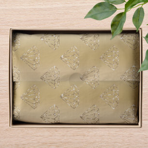 Papier Mousseline Mariage Engagement Élégant Éclat Diamant Or