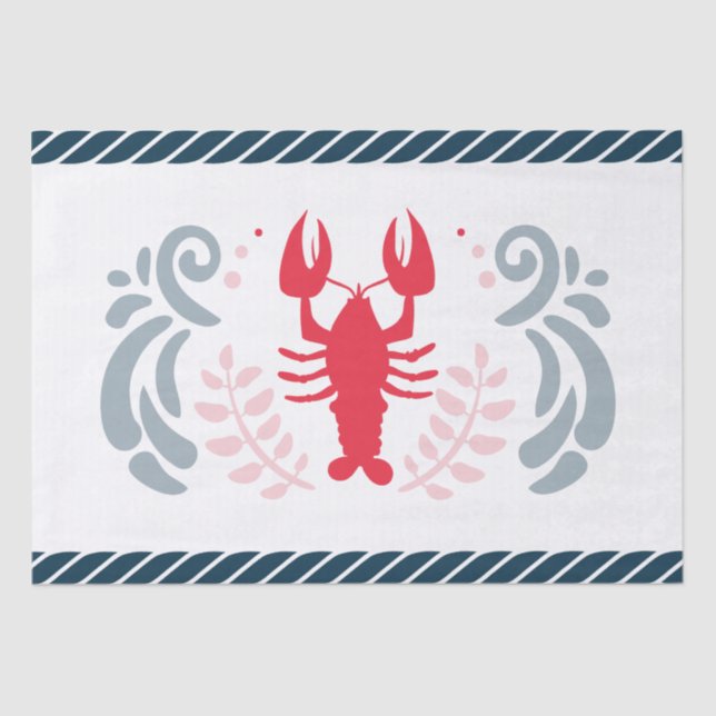 Papier Mousseline Mariage nautique moderne (Recto)