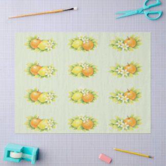 Papier Mousseline Mariage Orange & Citron Jardin de Citronniers
