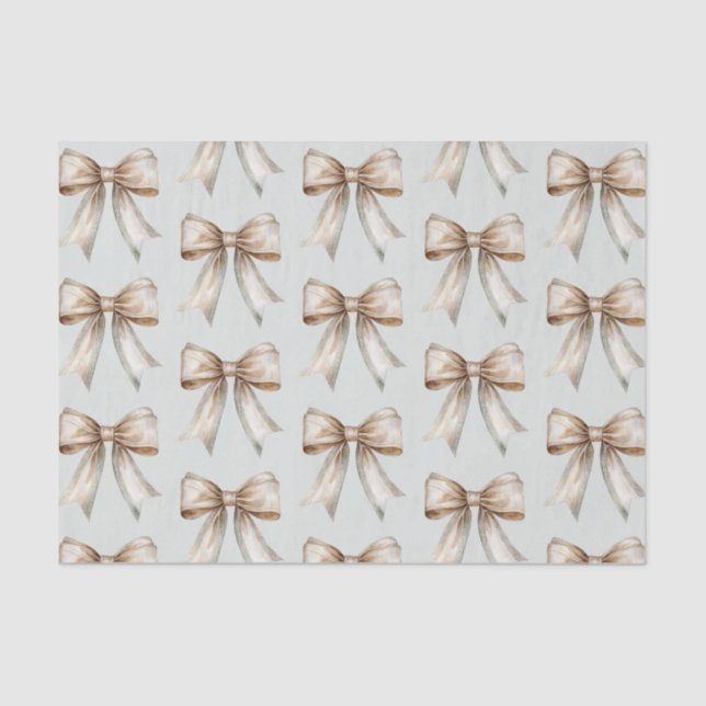 Papier Mousseline Mariage Romantique Rustique Vert Blanc Ruban Doré (Recto)