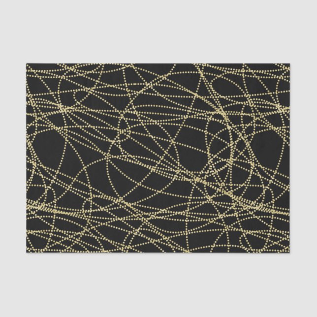 Papier Mousseline Mariage Royal Or Noir Lèvres Baisers Baby Shower (Recto)