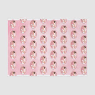 Papier Mousseline Mariée en robe Mariage blanche tenant un bouquet