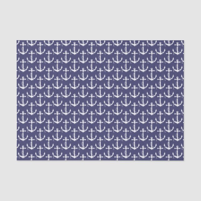 Papier Mousseline Marine Aweigh d'Ancres nautiques (Recto)