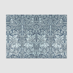 Papier Mousseline Marine Blue White Rabbit William Morris