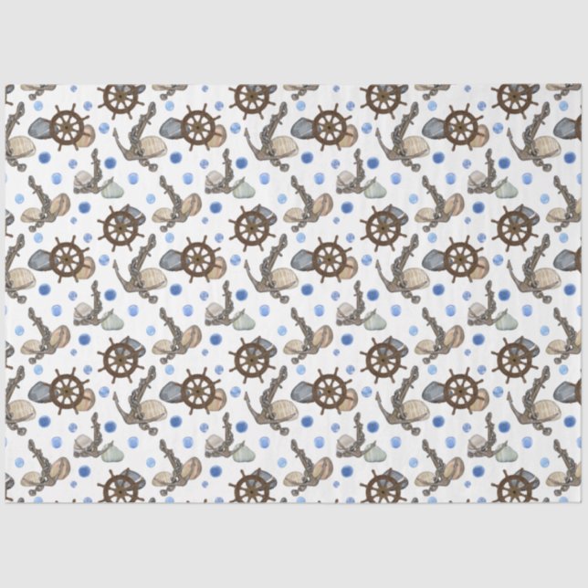 Papier Mousseline Marine Life Series Design 17 Tissu Paper (Recto)