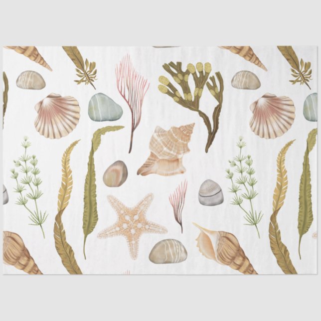 Papier Mousseline Marine Life Series Design 20 Tissue Paper (Recto)