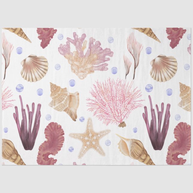 Papier Mousseline Marine Life Series Design 23 Tissue Paper (Recto)