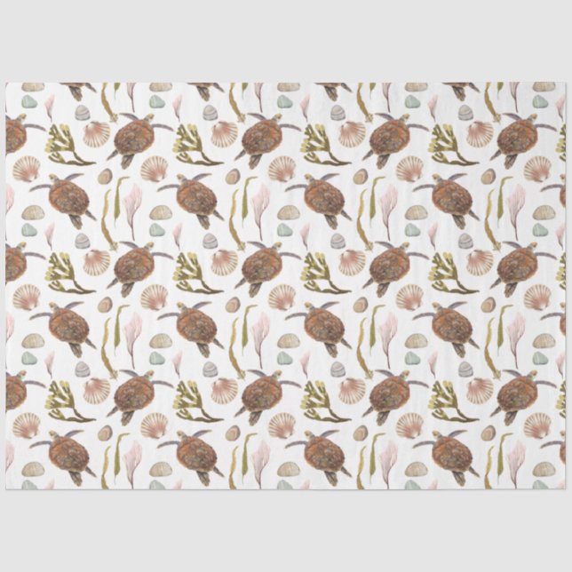 Papier Mousseline Marine Life Series Design 7 Tissus papier (Recto)