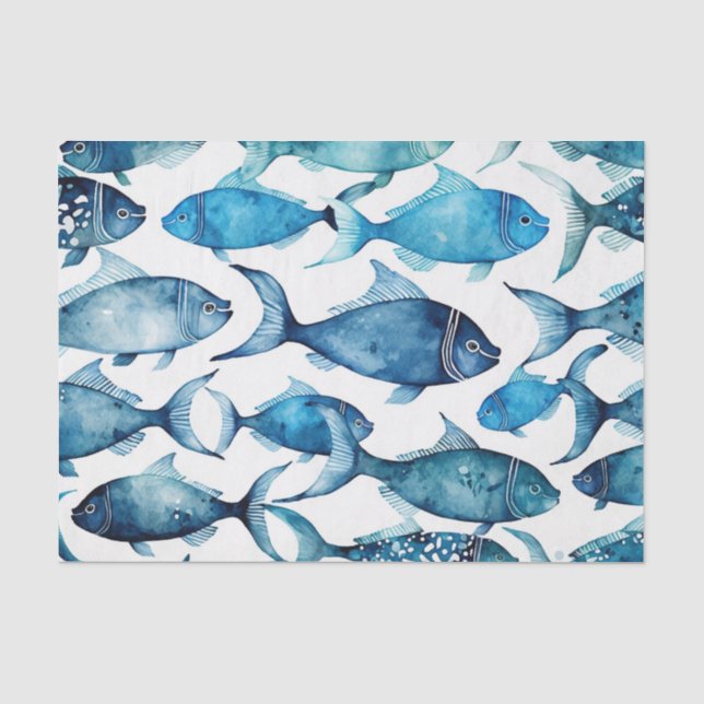 Papier Mousseline Marine océanique | Enveloppe Cadeau Anniversaire C (Recto)