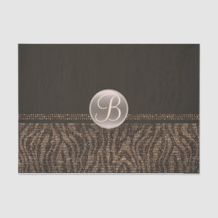 Papier Mousseline Marque-page initiale en monogramme glamour zébré o