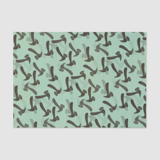 Papier Mousseline Marteau Mancave Vert (Recto)