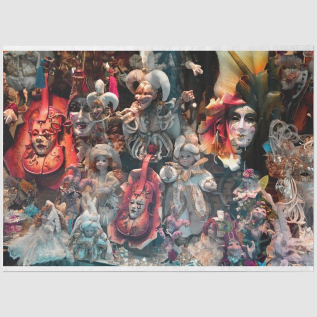 Papier Mousseline Mascarade Mascarnaval Masque Costume 15 Découpage (Recto)