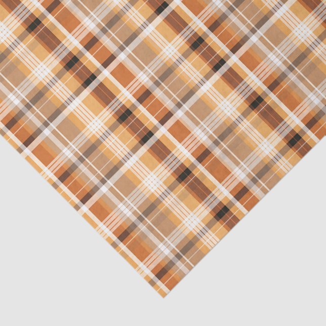Papier Mousseline Masculine Automne Plaid 3 feuilles (Détail)