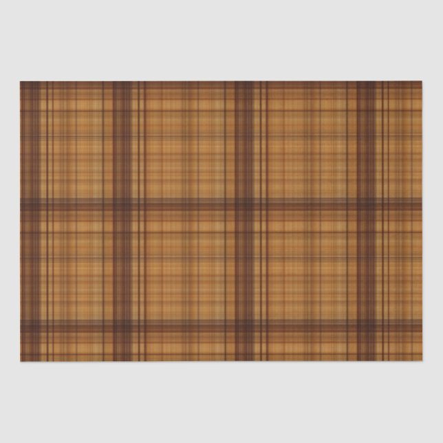 Papier Mousseline Masculine Browns Plaid Motif (Recto)