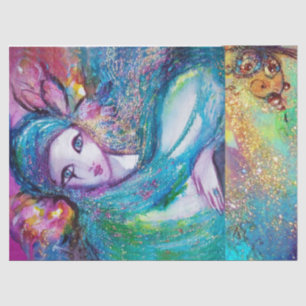 Papier Mousseline MASQUE EN BLEU / Masques vénitiens