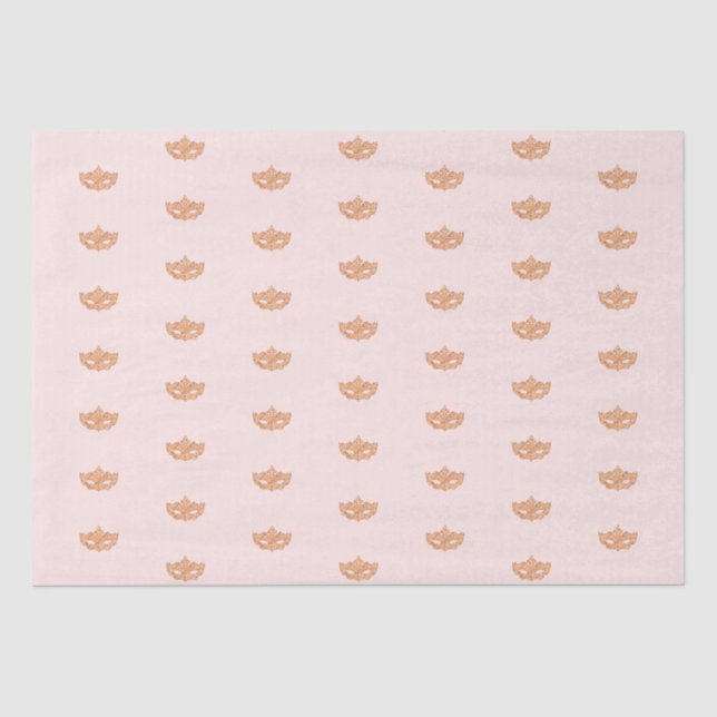 Papier Mousseline Masque or rose de fête masquade (Recto)