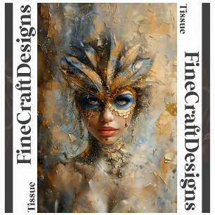 Papier Mousseline Masquerade femme peinture à l'huile Découpage droi