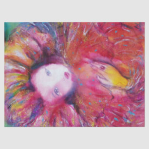 PAPIER MOUSSELINE MASQUÉRADE VÉNITIENNE - MASQUE EN ROUGE