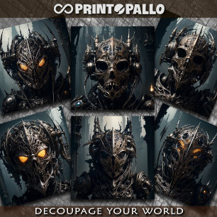 Papier Mousseline Masques de démon cyberpunk gothique