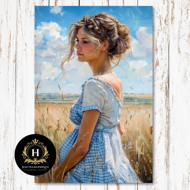 Papier Mousseline Maternité En vichy bleu | Découpage du pays souple (Créateur téléchargé)