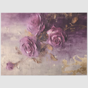 Papier Mousseline Mauve violet vintage style baroque rose anglais