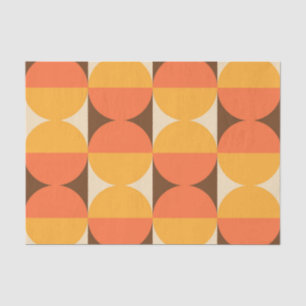 Papier Mousseline MCM demi-Carré géométrique rétro et Motif circulai