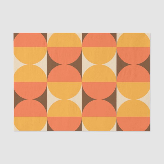 Papier Mousseline MCM demi-Carré géométrique rétro et Motif circulai (Recto)