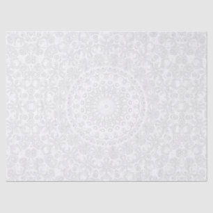 Papier Mousseline Médaillon de kaléidoscope Mandala blanc