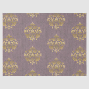 Papier Mousseline Médaillon Mauve Fumé Antique Vintage
