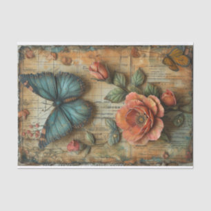 Papier Mousseline Média mixte rose et papillon